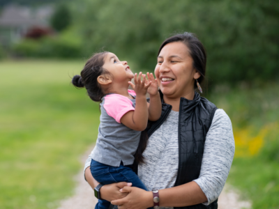 Native woman with baby